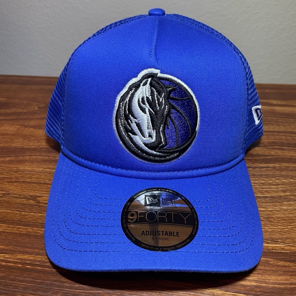 New Era Dallas Mavericks Trucker A-Frame Hat Mesh Adjustable 9Forty Cap Blue NEW
